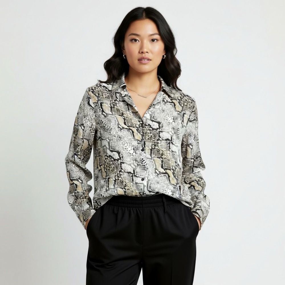 Worthington Monochrome Snakeskin Top